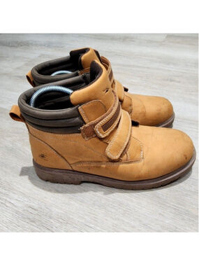 Deer Stags Snow Boots Boys 7 Brown Faux Leather Waterproof Thinsulate Winter